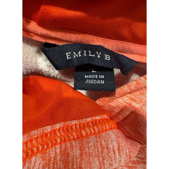 Emily B Fleece Lined Hoodie Hooded Sweatshirt Women L Coral Orange Soft Cozy EUC - Picture 13 of 15